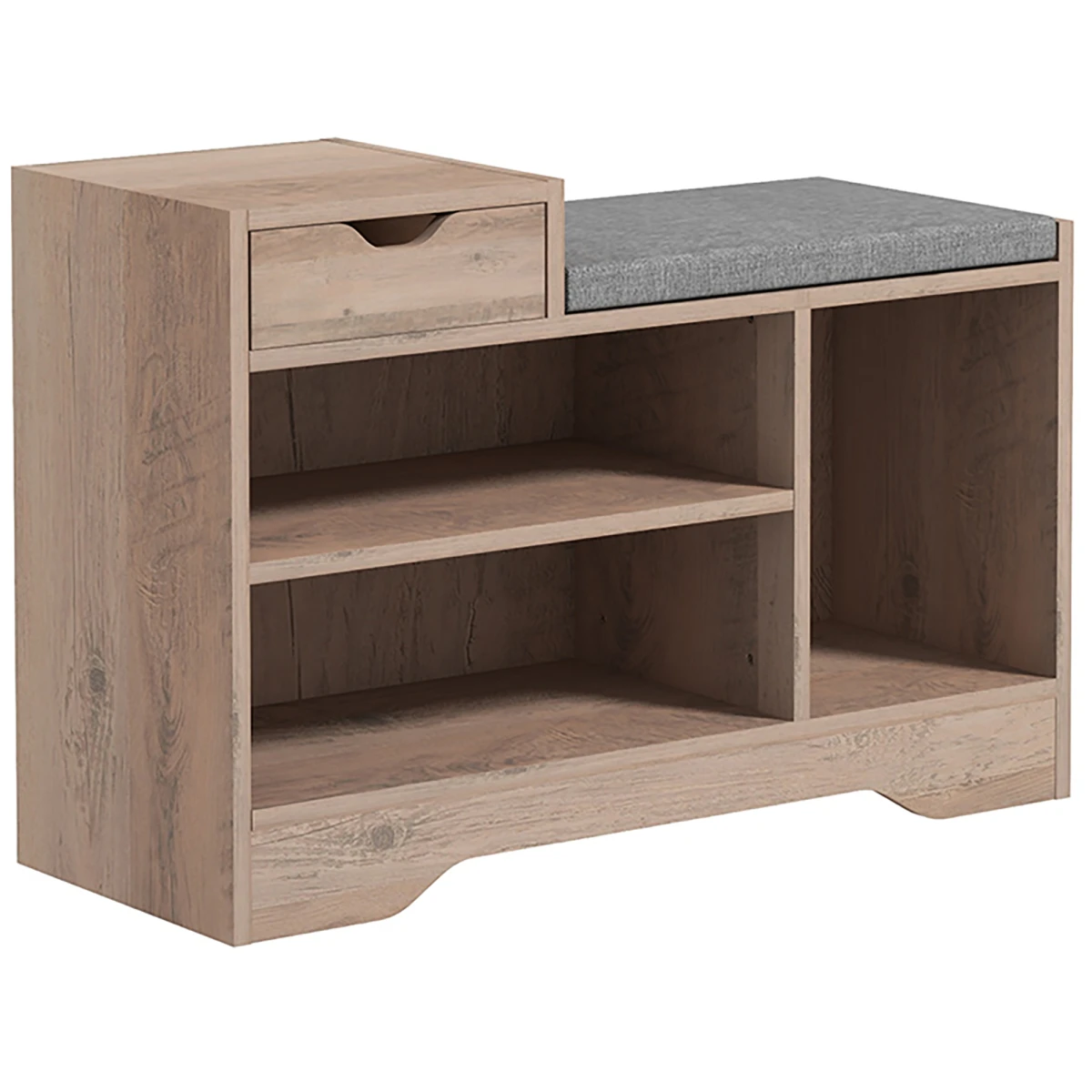 HOMCOM Upholstered Entryway Shoe Bench With Storage Drawer Distressed Finish Compact Hallway Organizer by HOMCOM