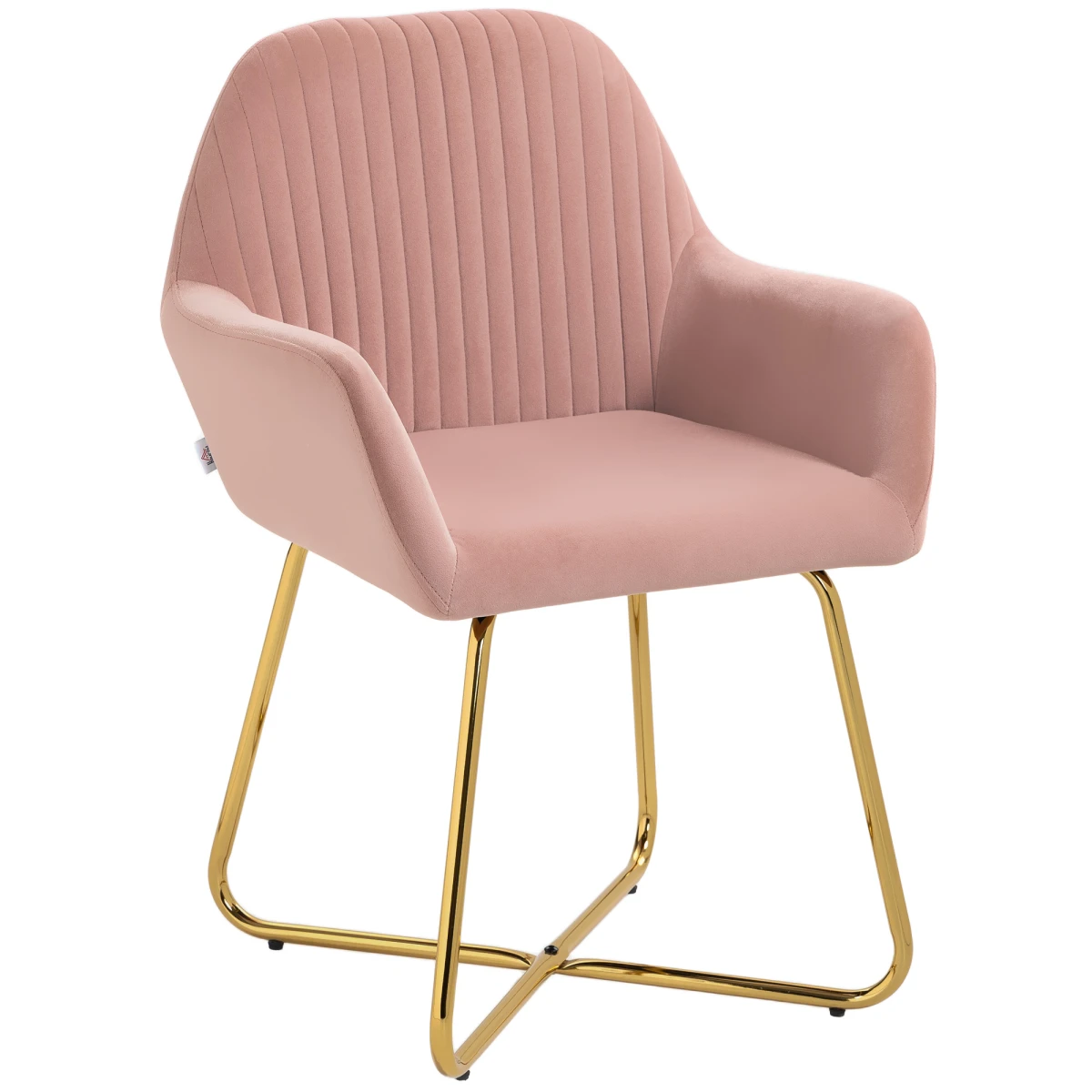 HOMCOM Velvet Accent Chair Compact Gold Base For Home Decor by HOMCOM
