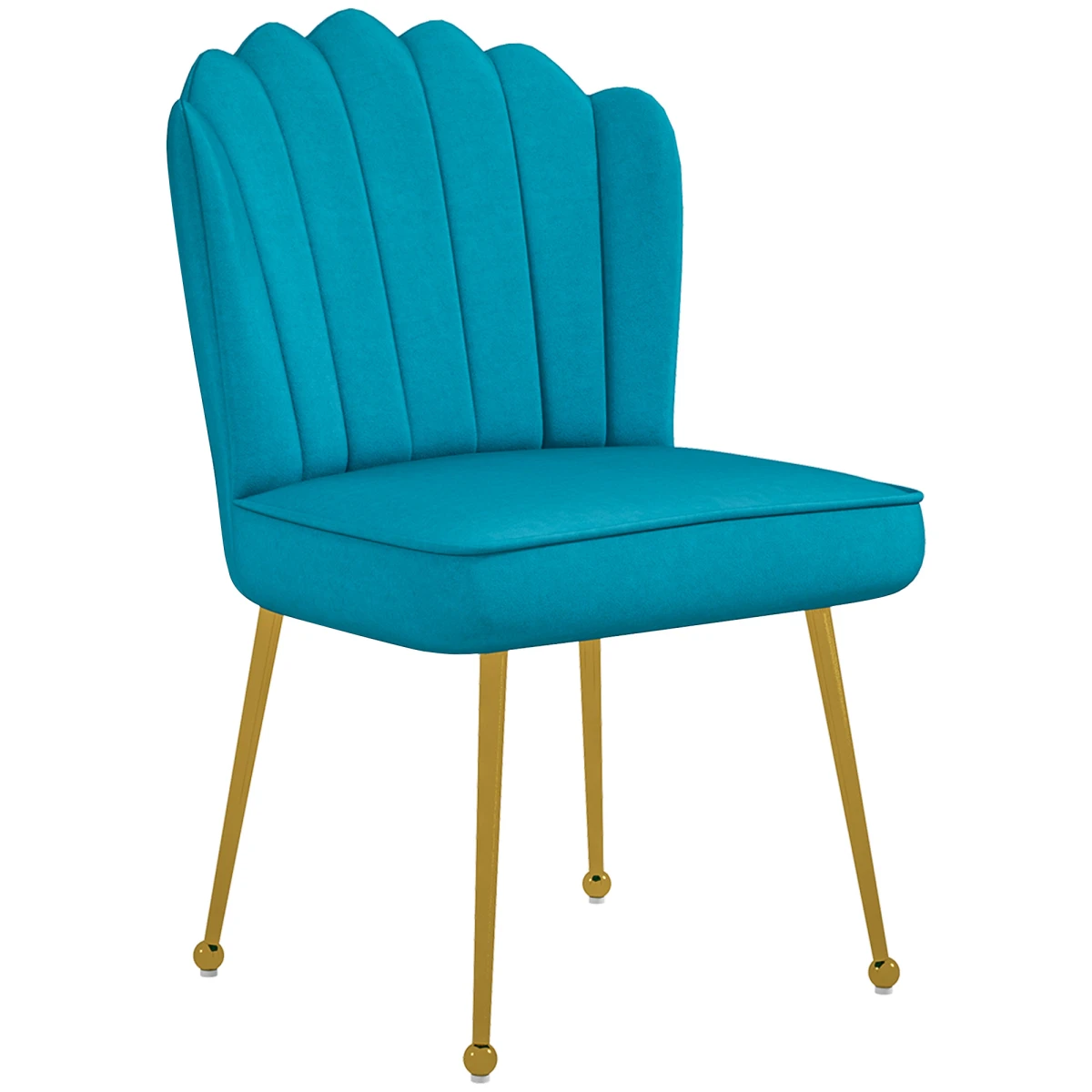HOMCOM Velvet Shell Accent Chair With Gold Metal Legs Home - Accent Chair