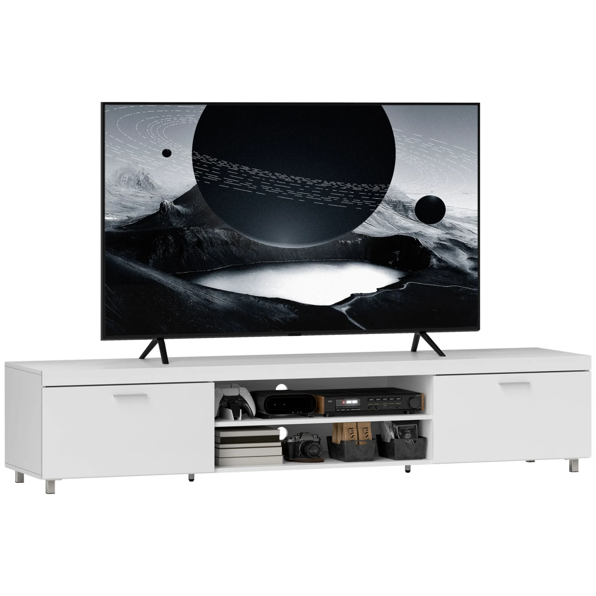 HOMCOM Modern TV Console Up To 90 Inch Storage Living Room by HOMCOM