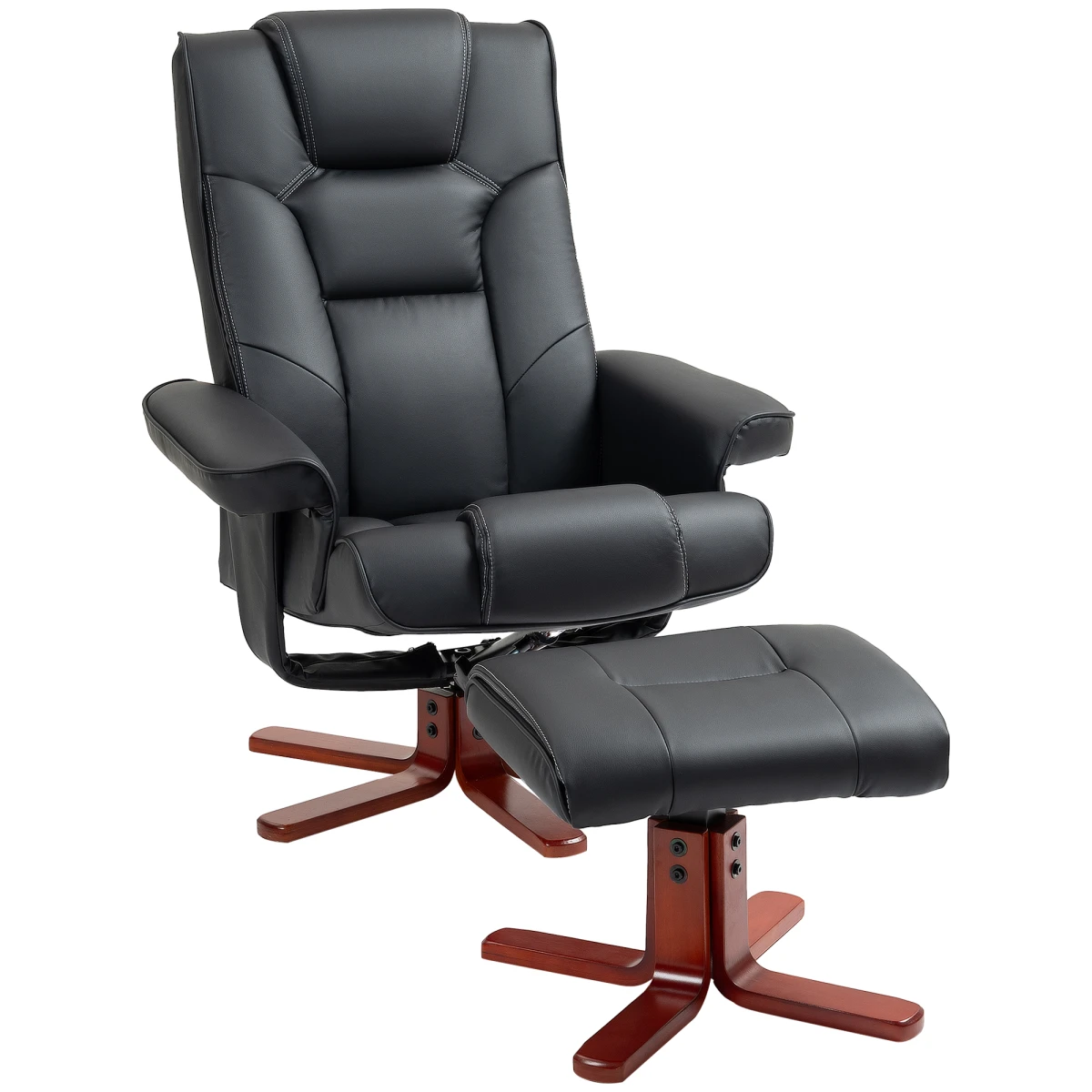 HOMCOM Reclining Armchair With Footstool For Living Room by HOMCOM