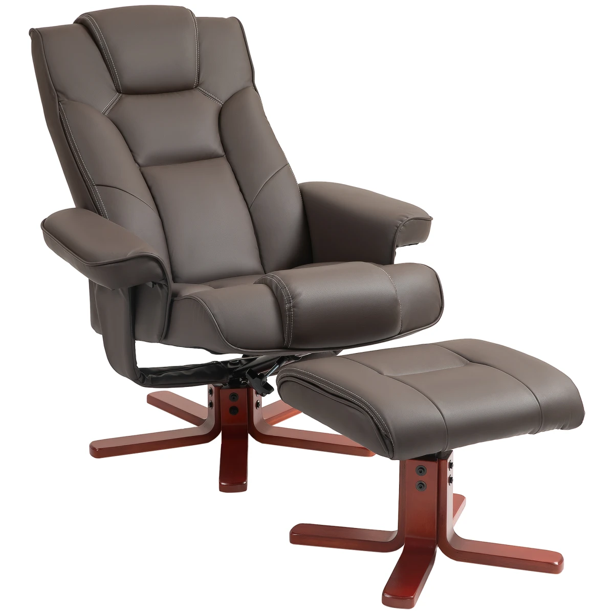 HOMCOM Reclining Armchair With Footstool For Living Room by HOMCOM