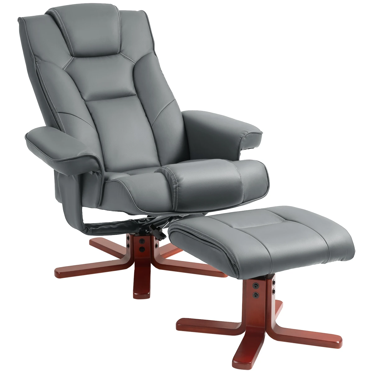 HOMCOM Reclining Armchair With Footstool For Living Room by HOMCOM