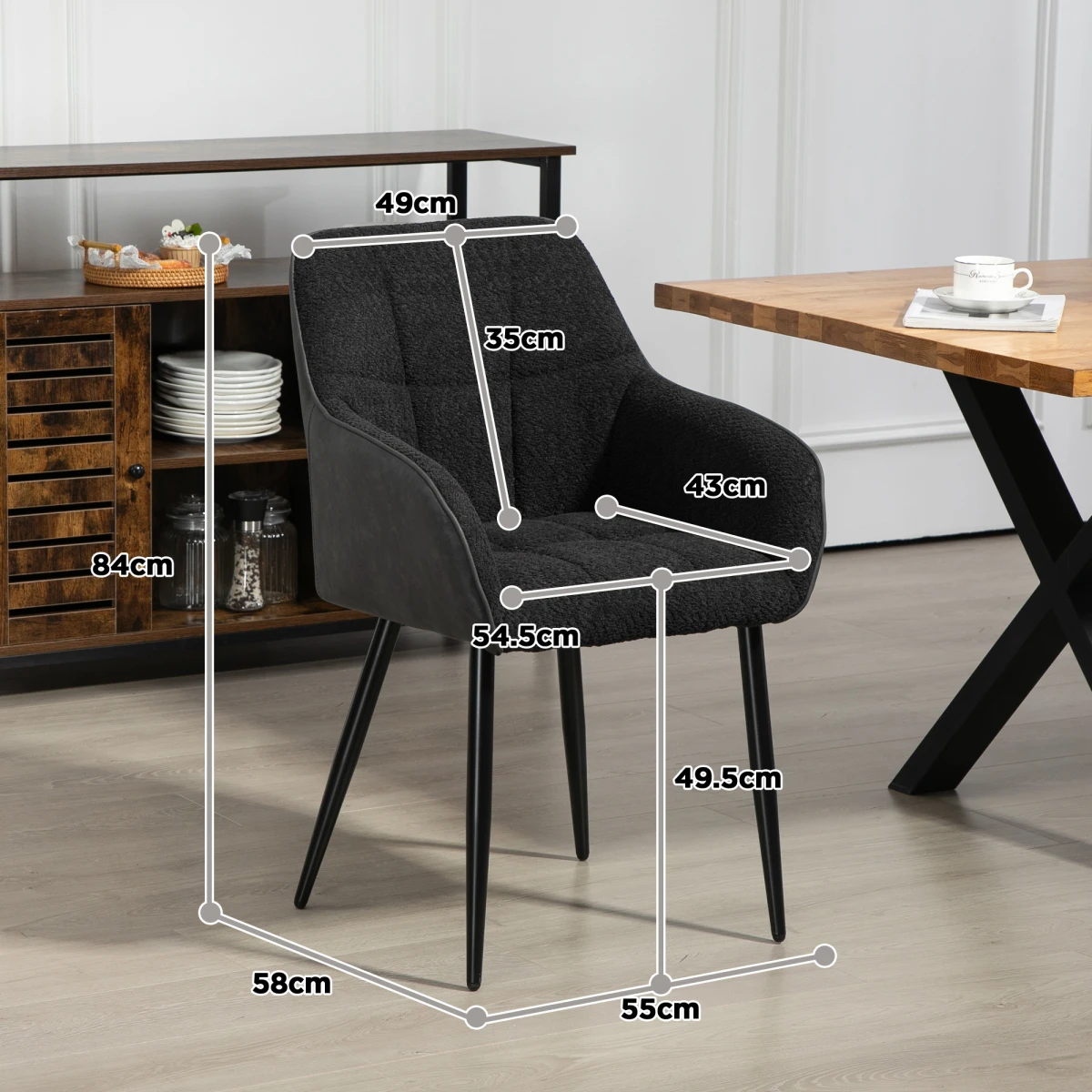 HOMCOM Accent Chair Compact Chenille For Living Room by HOMCOM
