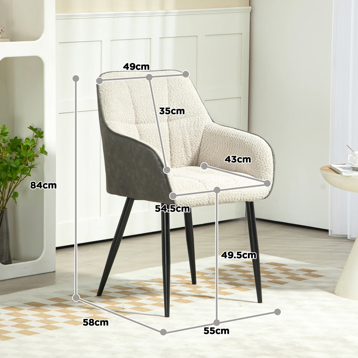 HOMCOM Accent Chair Compact Chenille For Living Room by HOMCOM