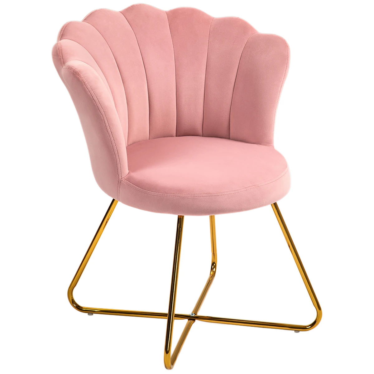 HOMCOM HOMCOM Velvet Accent Chair Lotus Backrest Living Room - Accent Chair