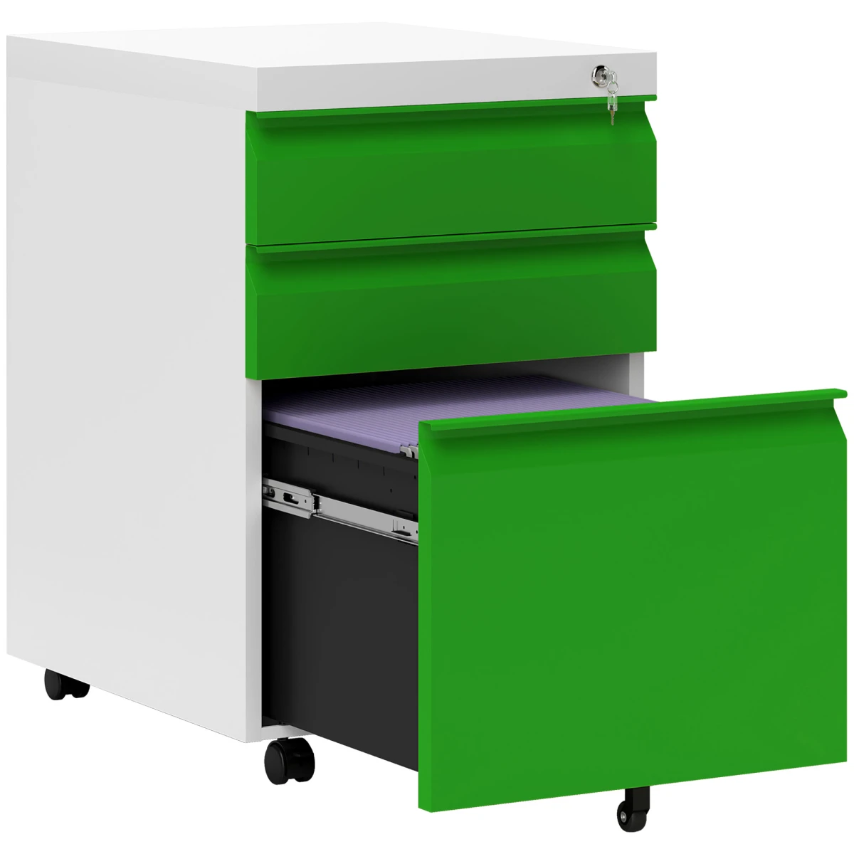 Vinsetto Vinsetto 3 Drawer File Cabinet Lockable Office - Filing Cabinet