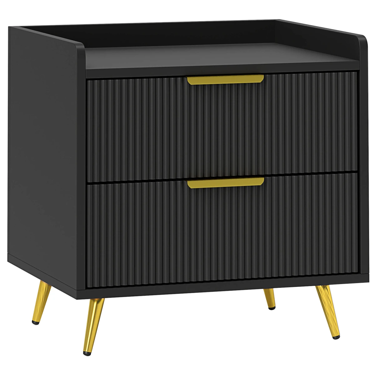 HOMCOM Bedside Table 60x40x50 cm With Anti Tip Straps Two Drawers For Bedroom And Living Room by HOMCOM