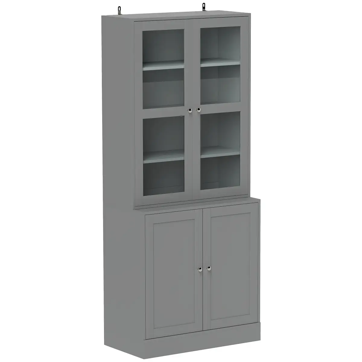 HOMCOM HOMCOM Modern Bookcase Display Storage Cabinet w/ Doors Adjustable Shelves - Display Cabinet