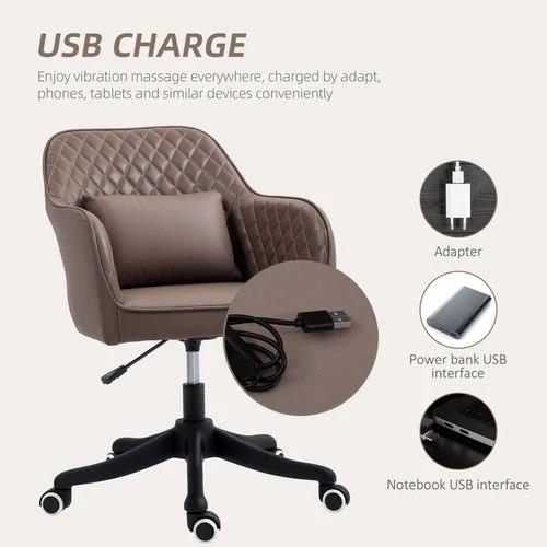 Vinsetto Vinsetto Office Chair with Adjustable Height and USB Powered Vibration Massage for Comfortable Home Office Use - Office Chair