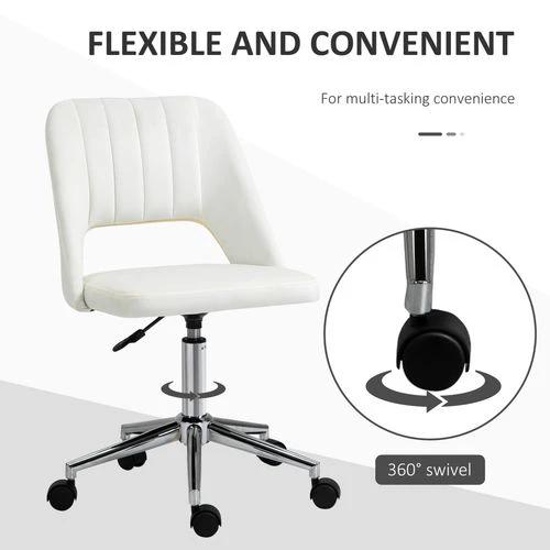 Vinsetto Mid-Back Swivel Office Chair with Adjustable Height and Armless Design for Home Office and Study Use by Vinsetto