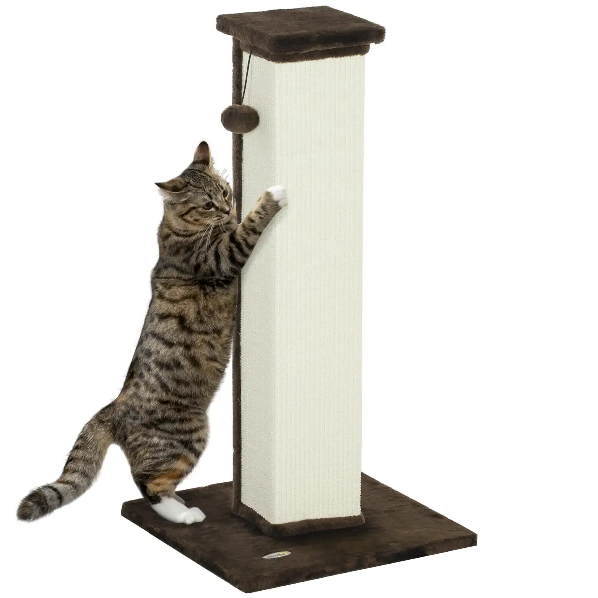 PawHut PawHut 81cm Cat Scratching Post w/ Sisal Rope, Hanging Ball Soft Plush - Cat Tree
