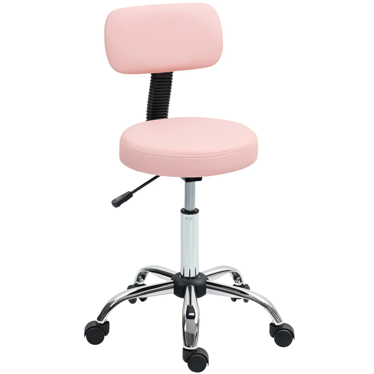 HOMCOM HOMCOM Rolling Stool 78-93cm Backrest Salon - Office Chair