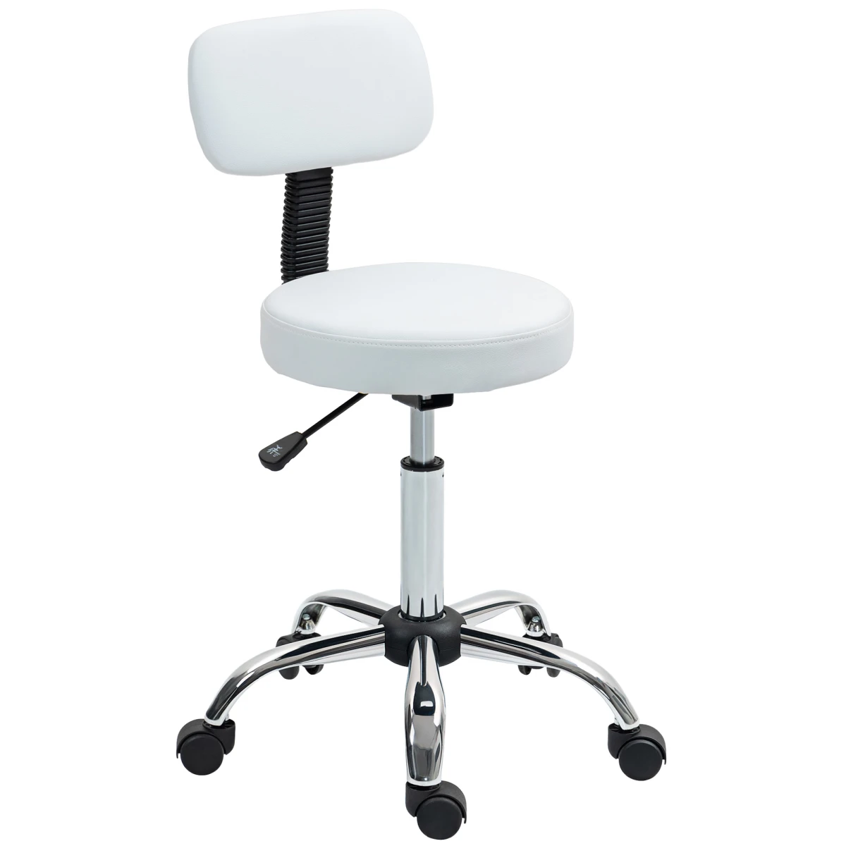 HOMCOM HOMCOM Rolling Stool 78-93cm Backrest Salon - Office Chair