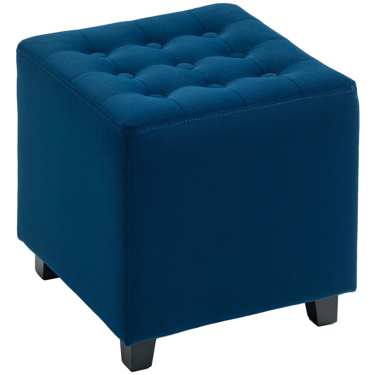 HOMCOM HOMCOM Ottoman Small Velvet Wood-Legs Bedroom - Footstool