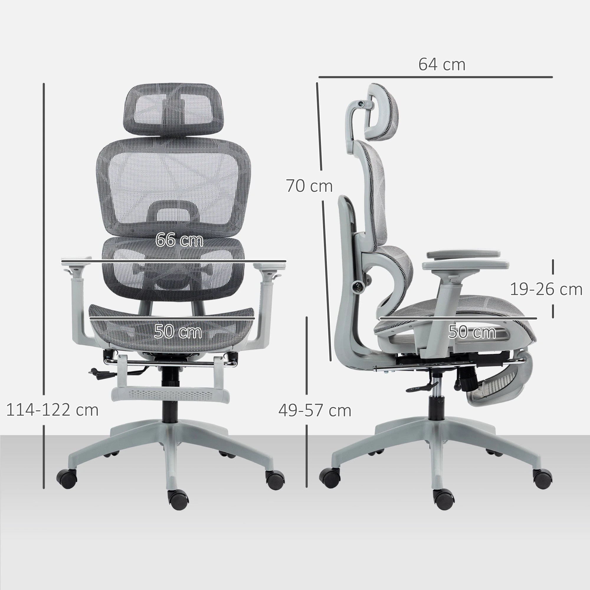 HOMCOM Homcom Ergonomic Office Chair Adjustable 3D Armrests Home - Office Chair