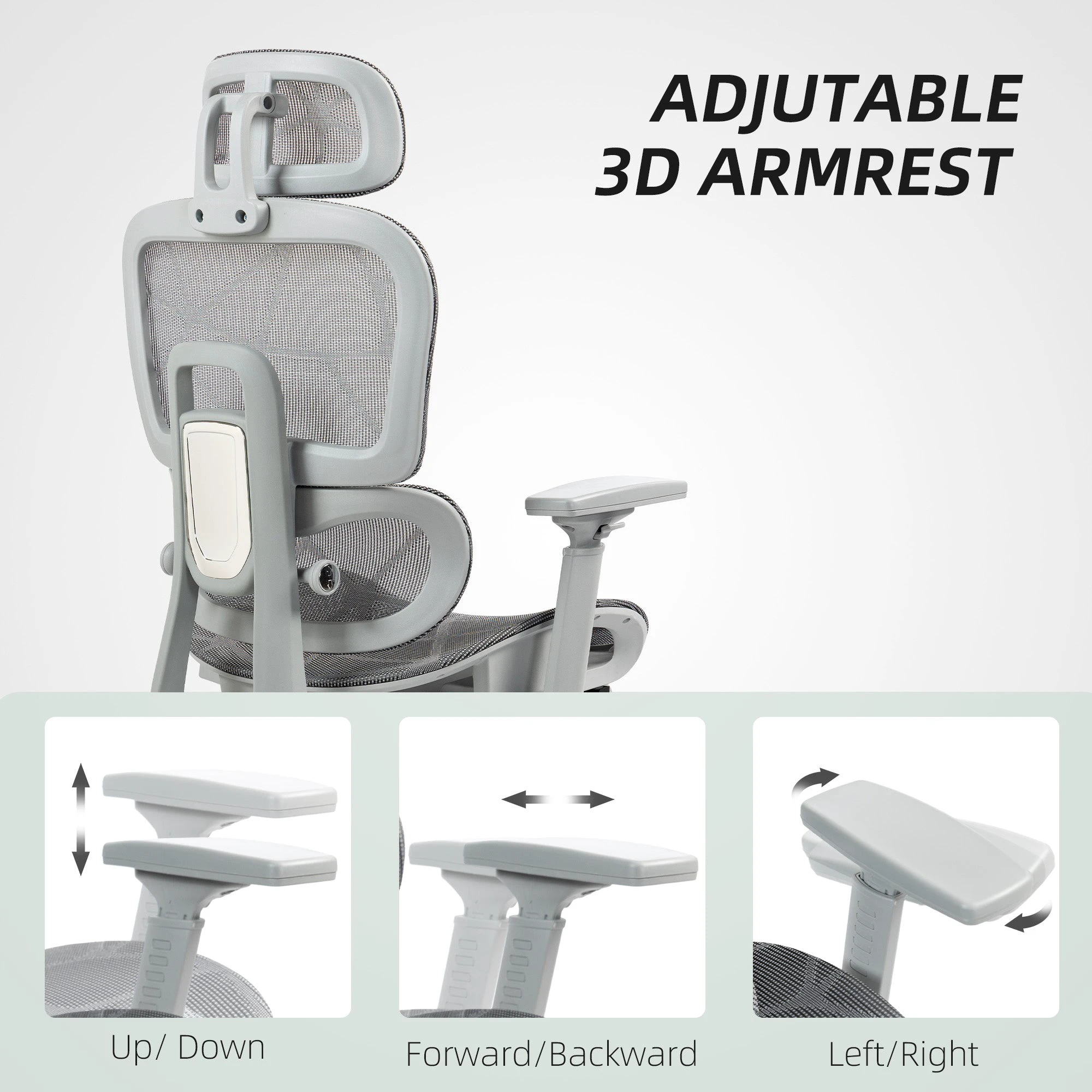 HOMCOM Homcom Ergonomic Office Chair Adjustable 3D Armrests Home - Office Chair