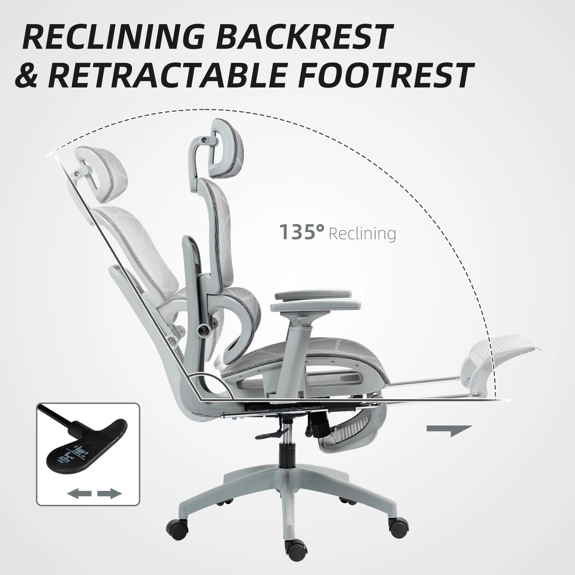 HOMCOM Homcom Ergonomic Office Chair Adjustable 3D Armrests Home - Office Chair