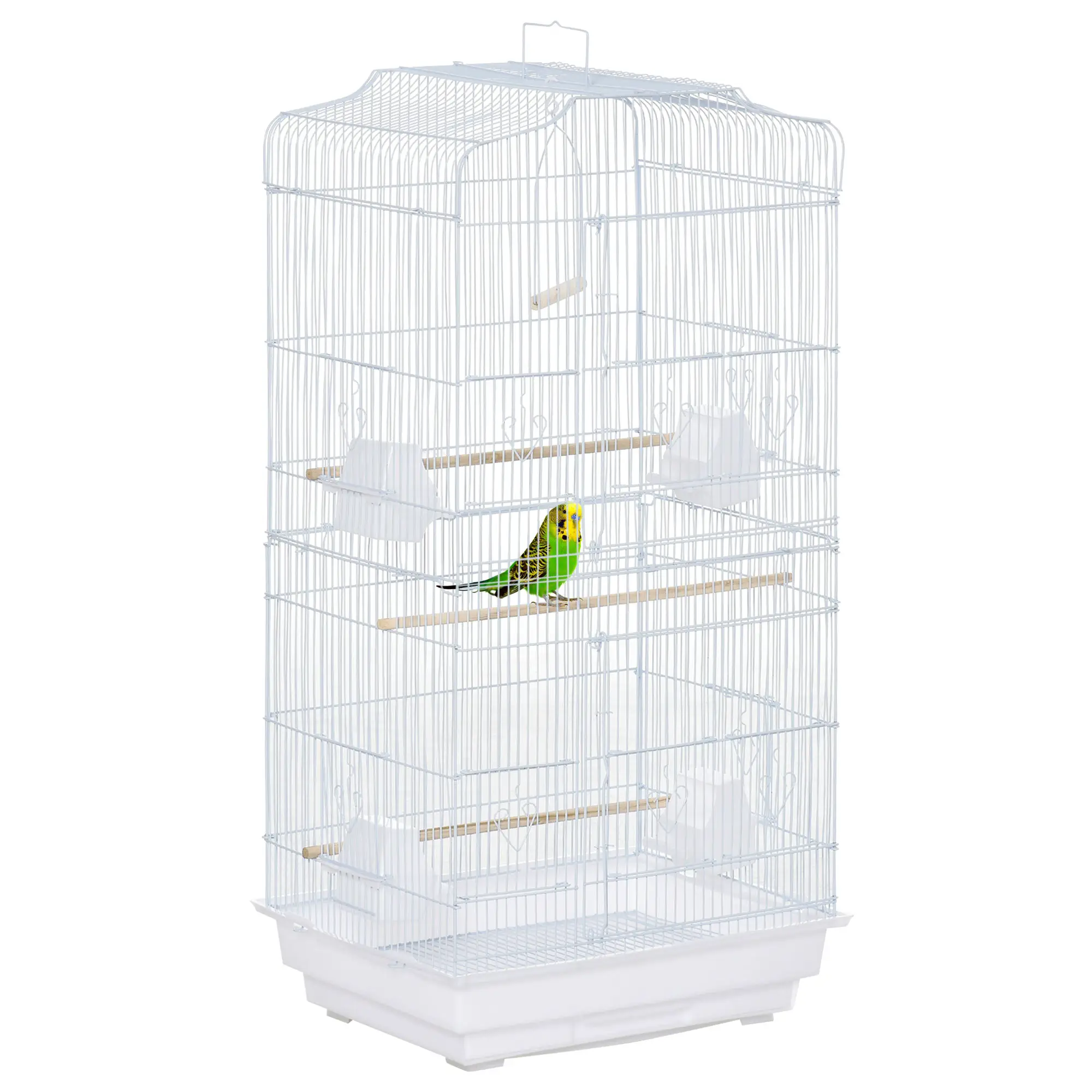 PawHut Rabbit Hutch for Two Rabbits Outdoor Guinea Pig Cage w/ Removable Trays - Rabbit Hutch