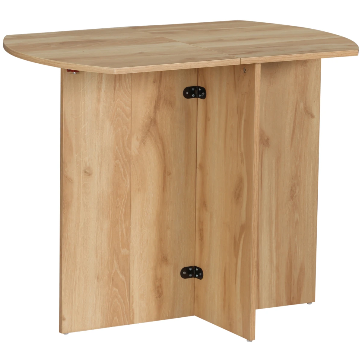 Premium Oak Folding Dining Table Compact Oval 4 Person Space Saving Extendable for Small Kitchens by HOMCOM