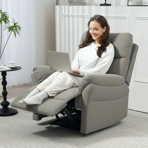 HOMCOM Comfort Recliner Sofa with Adjustable Backrest and Footrest for Ultimate Home Relaxation - Recliner
