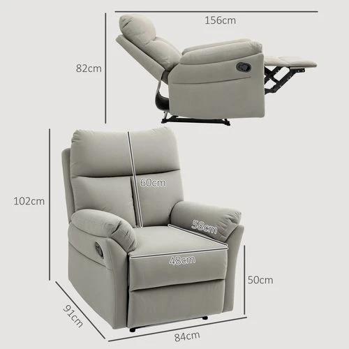 HOMCOM Comfort Recliner Sofa with Adjustable Backrest and Footrest for Ultimate Home Relaxation - Recliner
