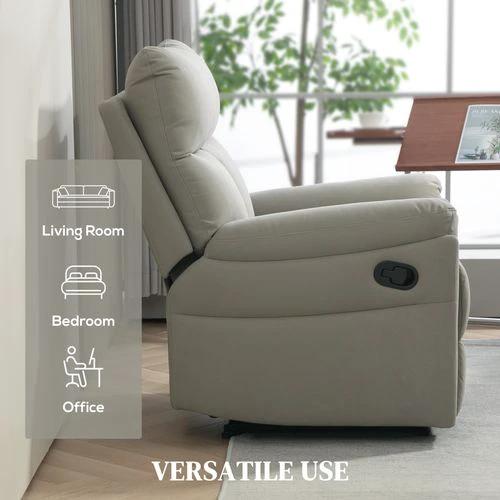 HOMCOM Comfort Recliner Sofa with Adjustable Backrest and Footrest for Ultimate Home Relaxation - Recliner