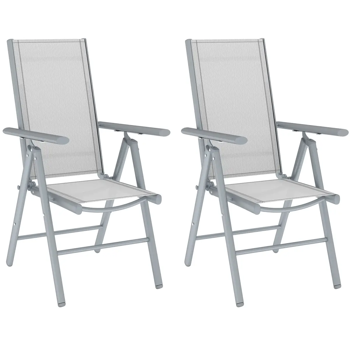 Outsunny Aluminium Folding Chairs Set - Lightweight & Comfortable Outdoor Seating - Folding Chairs