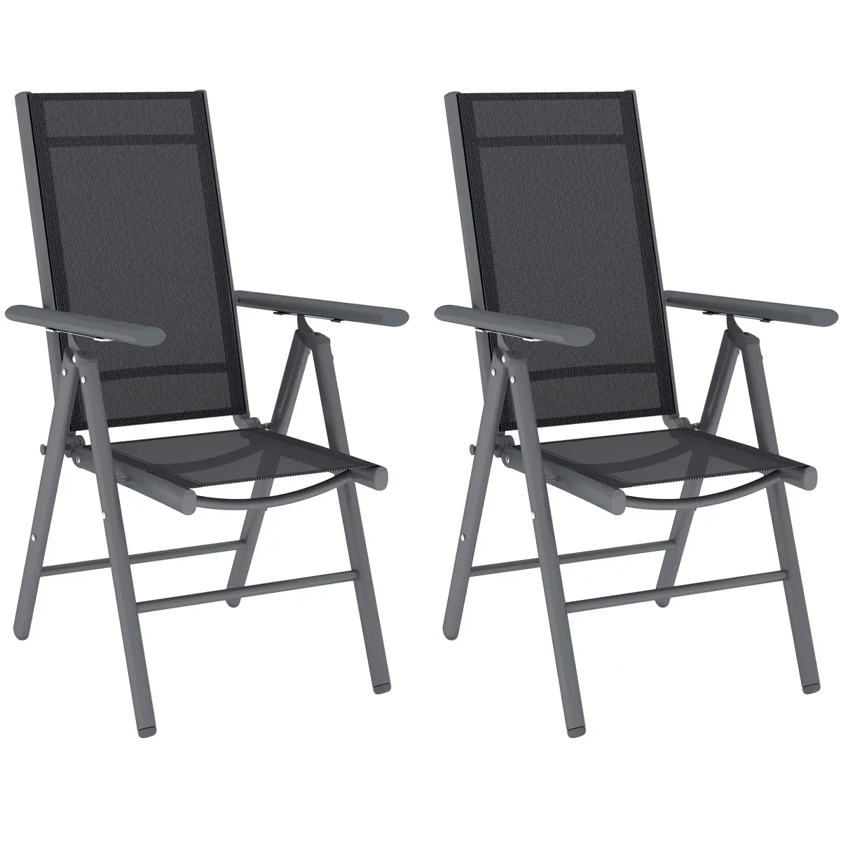 Outsunny Aluminium Folding Chairs Set - Lightweight & Comfortable Outdoor Seating - Folding Chairs