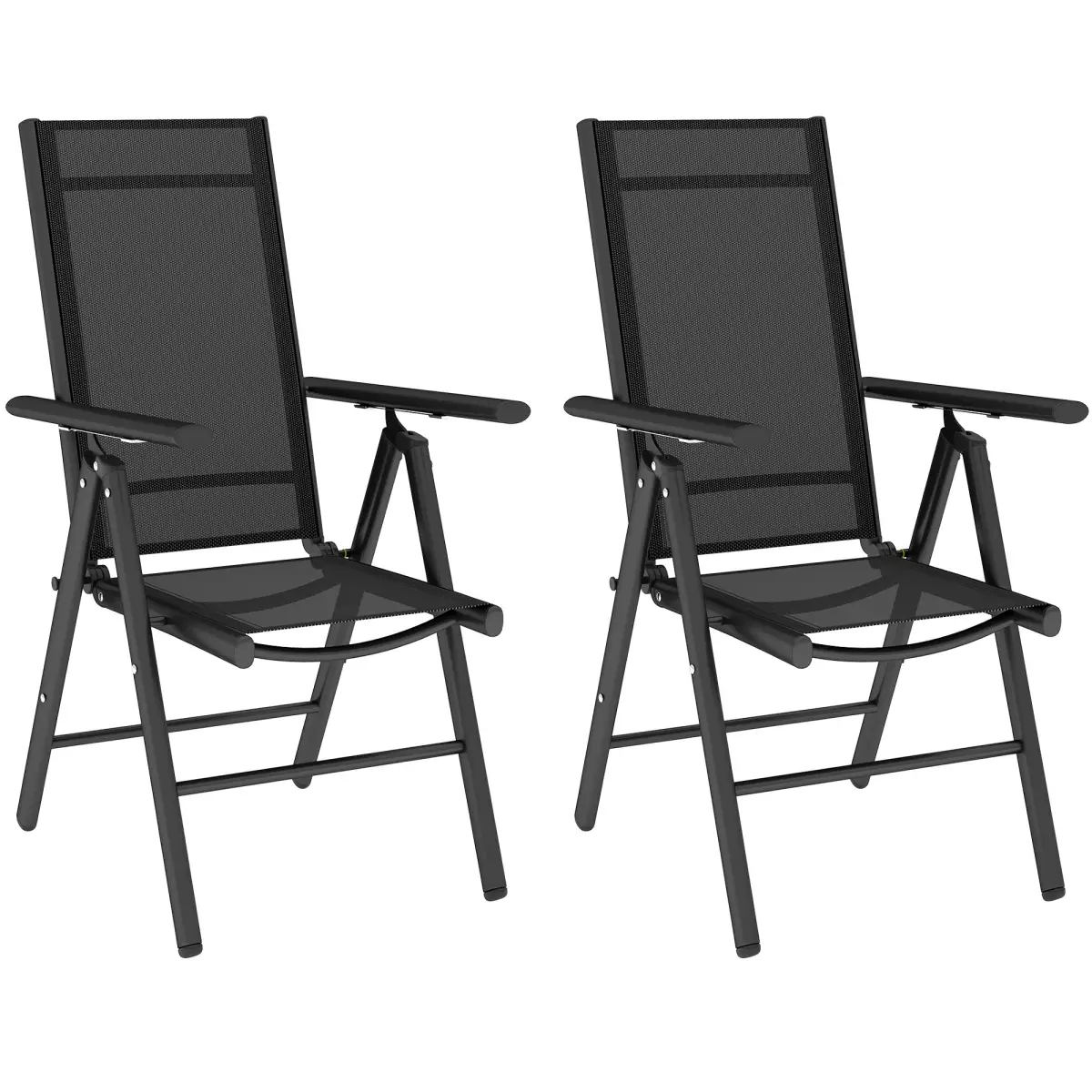 Outsunny Aluminium Folding Chairs Set - Lightweight & Comfortable Outdoor Seating - Folding Chairs
