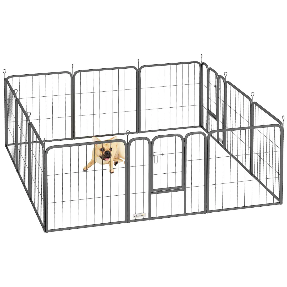 PawHut Foldable Steel Pet Enclosure - Secure Space for Pets - Versatile Design - Pet Playpen