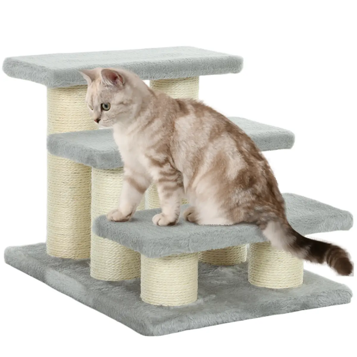 PawHut PawHut Cat Steps 3 Stairs Deluxe Pet Portable Easy Climb Assistance Lightweight - Cat Tree