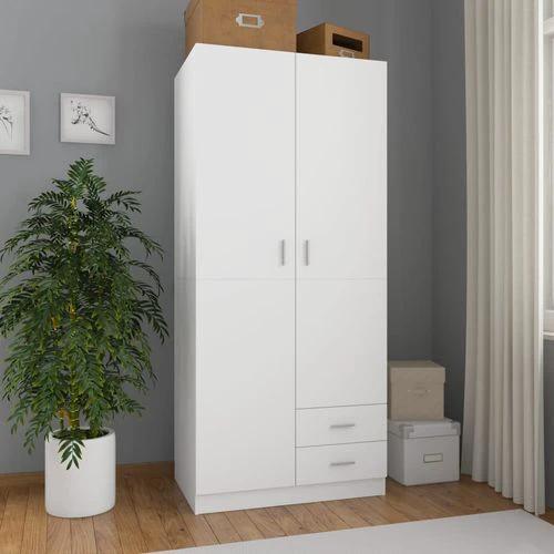 vidaXL Wardrobe White 80x52x180 cm Engineered Wood - Uncategorized Wardrobe