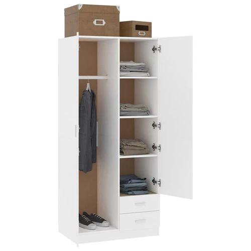 Wardrobe White 80x52x180 cm Engineered Wood by vidaXL