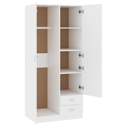 Wardrobe White 80x52x180 cm Engineered Wood by vidaXL