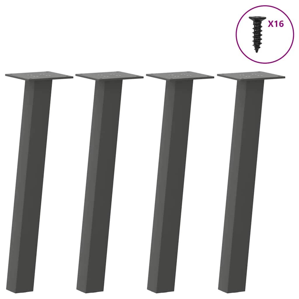 VidaXL Coffee Table Legs 42 Cm Powder Coated Steel Durable For DIY Furniture Easy Assembly by vidaXL