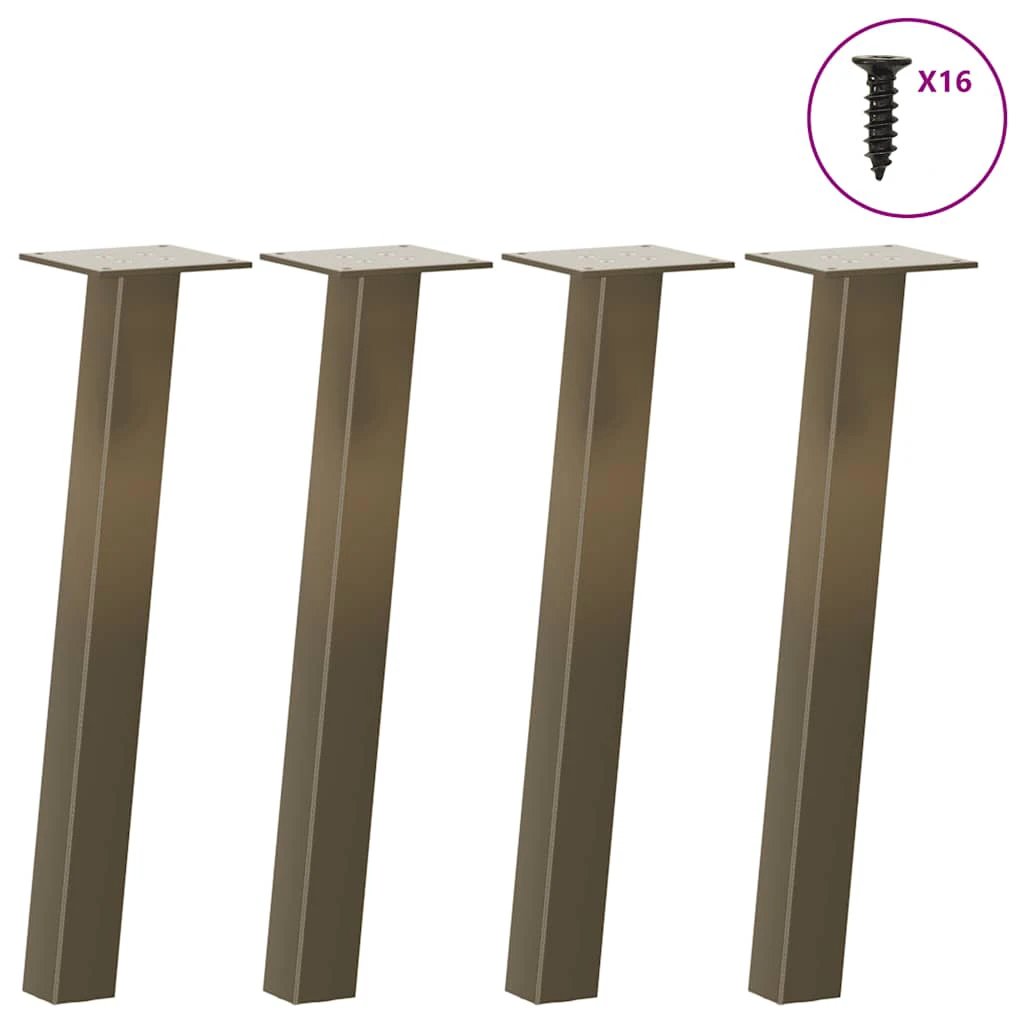 VidaXL Coffee Table Legs 42 Cm Powder Coated Steel Durable For DIY Furniture Easy Assembly by vidaXL