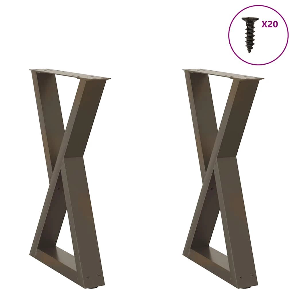 vidaXL VidaXL Coffee Table Legs 40x(30-31.3) cm Powder-Coated Steel Black 2-Pcs For DIY Furniture - Coffee Table