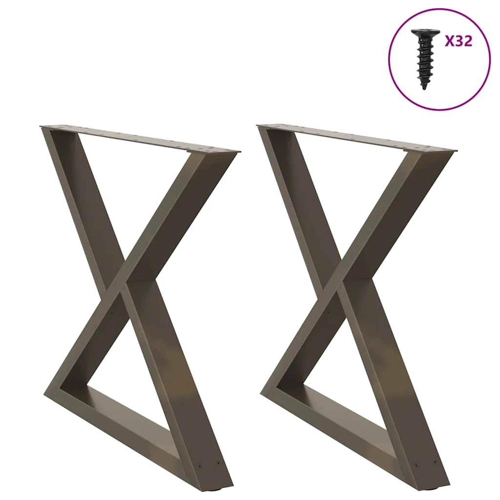vidaXL VidaXL Coffee Table Legs 40x(30-31.3) cm Powder-Coated Steel Black 2-Pcs For DIY Furniture - Coffee Table
