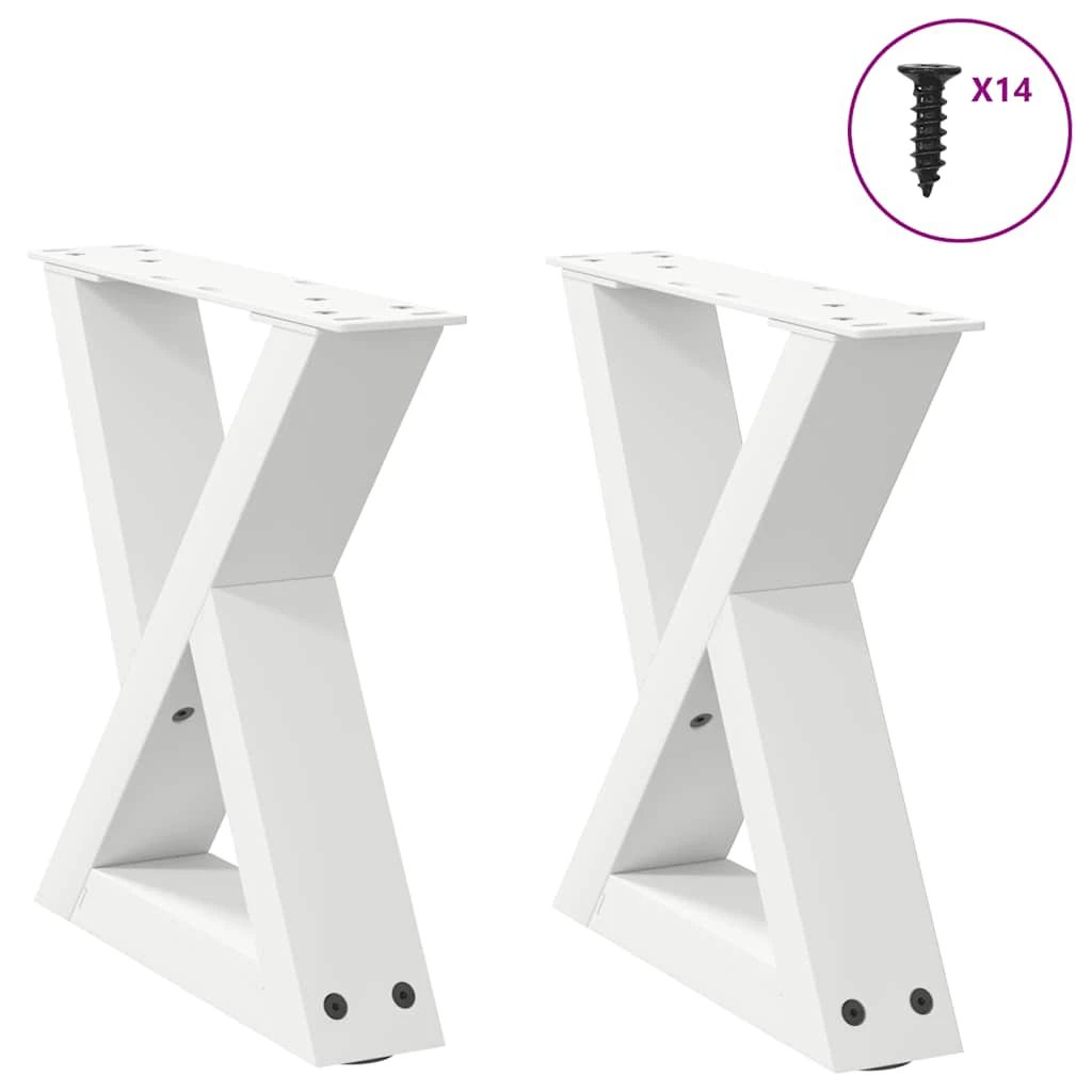 vidaXL VidaXL Coffee Table Legs 40x(30-31.3) cm Powder-Coated Steel Black 2-Pcs For DIY Furniture - Coffee Table