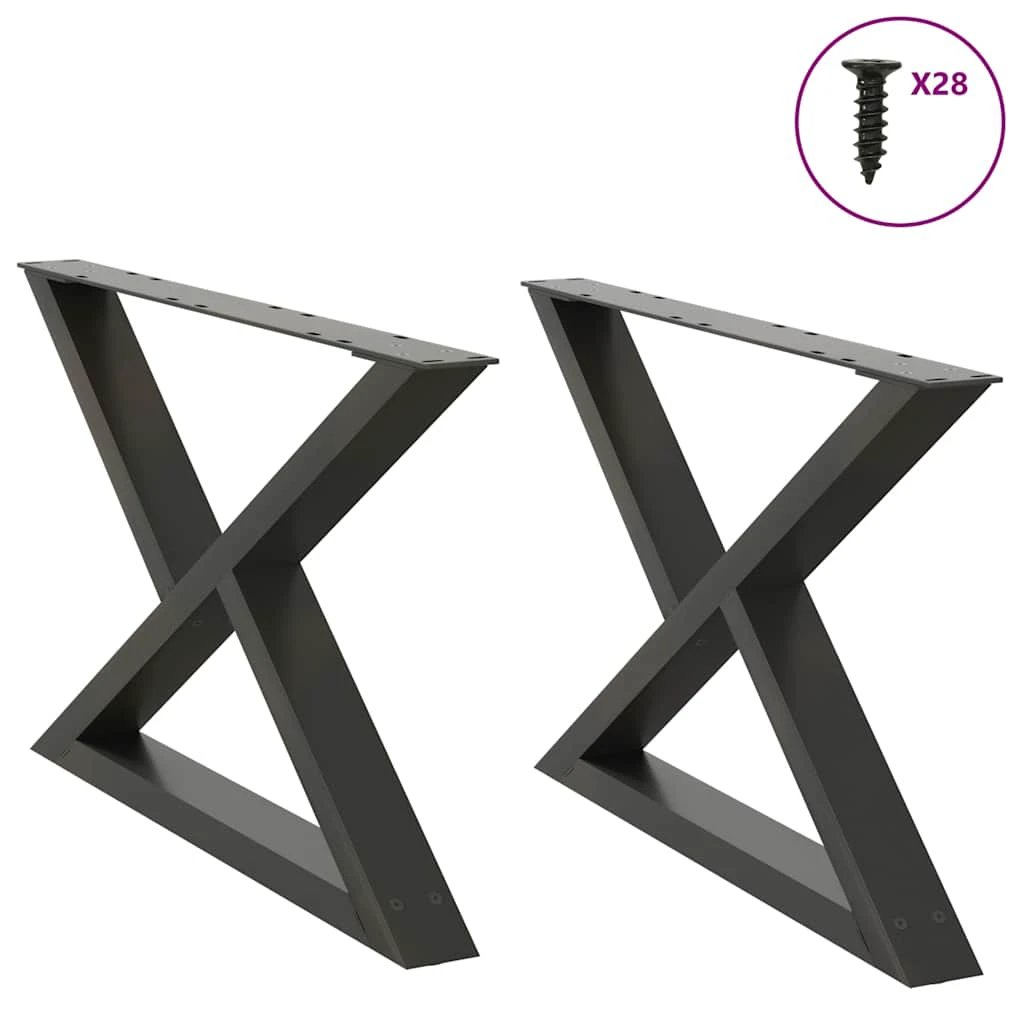 vidaXL VidaXL Coffee Table Legs 40x(30-31.3) cm Powder-Coated Steel Black 2-Pcs For DIY Furniture - Coffee Table