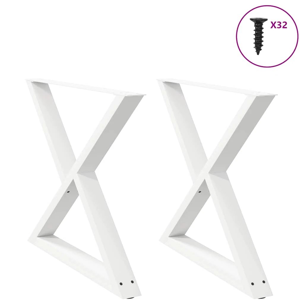 VidaXL Coffee Table Legs 40x(30-31.3) cm Powder-Coated Steel Black 2-Pcs For DIY Furniture by vidaXL