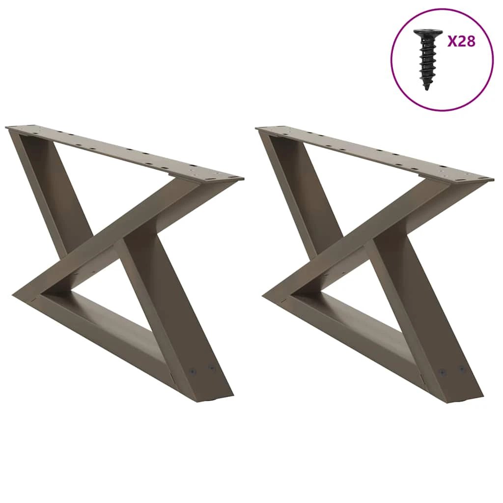 VidaXL Coffee Table Legs 40x(30-31.3) cm Powder-Coated Steel Black 2-Pcs For DIY Furniture by vidaXL