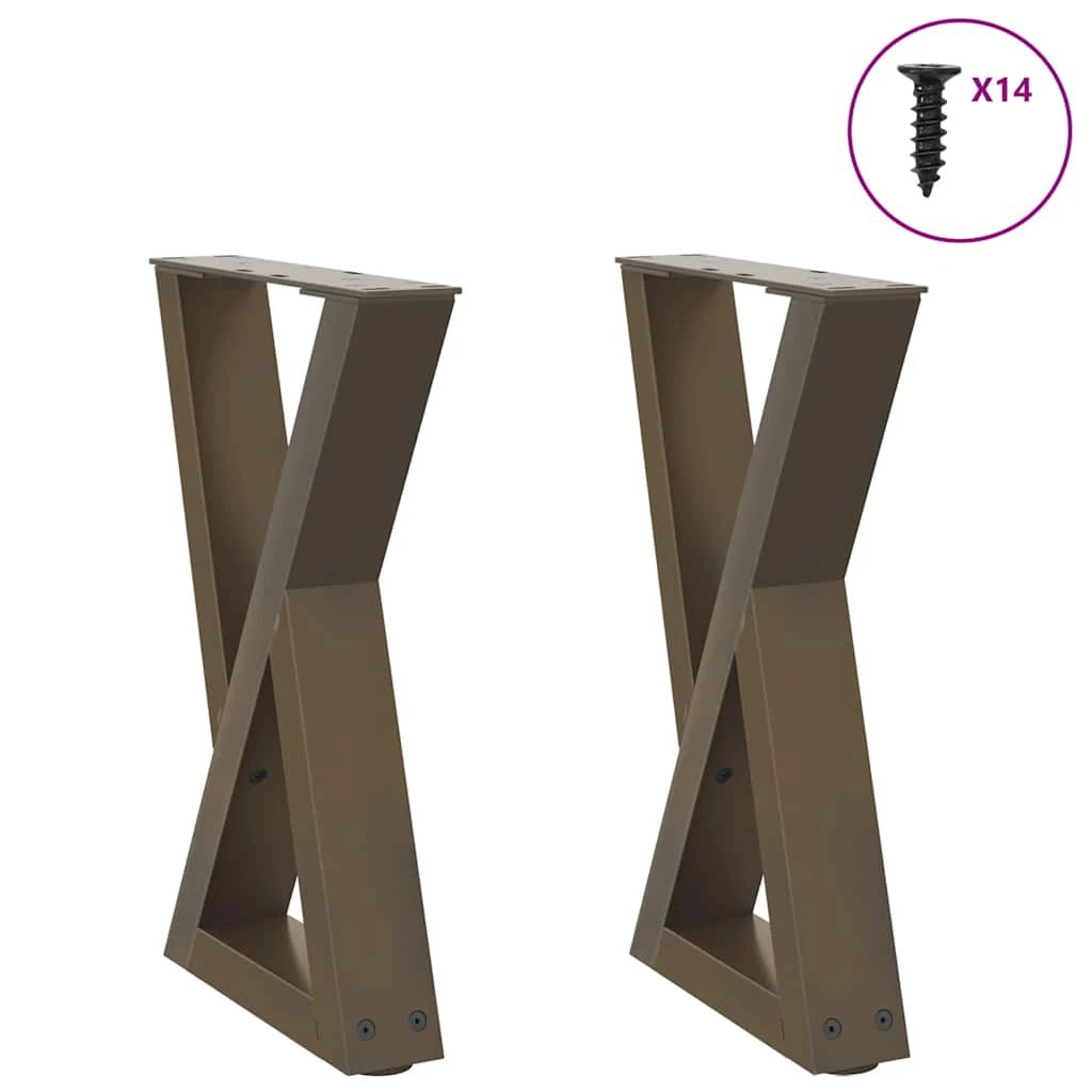 vidaXL VidaXL Coffee Table Legs 40x(30-31.3) cm Powder-Coated Steel Black 2-Pcs For DIY Furniture - Coffee Table