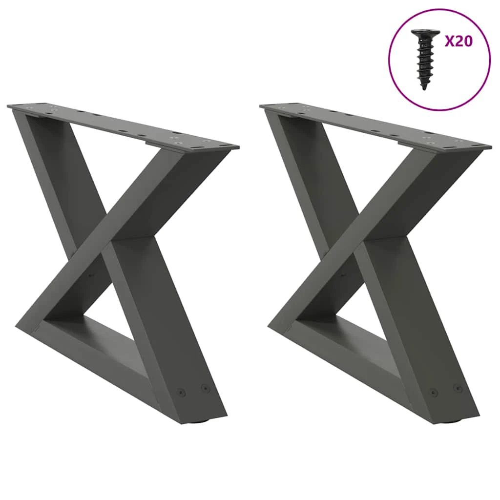 vidaXL VidaXL Coffee Table Legs 40x(30-31.3) cm Powder-Coated Steel Black 2-Pcs For DIY Furniture - Coffee Table