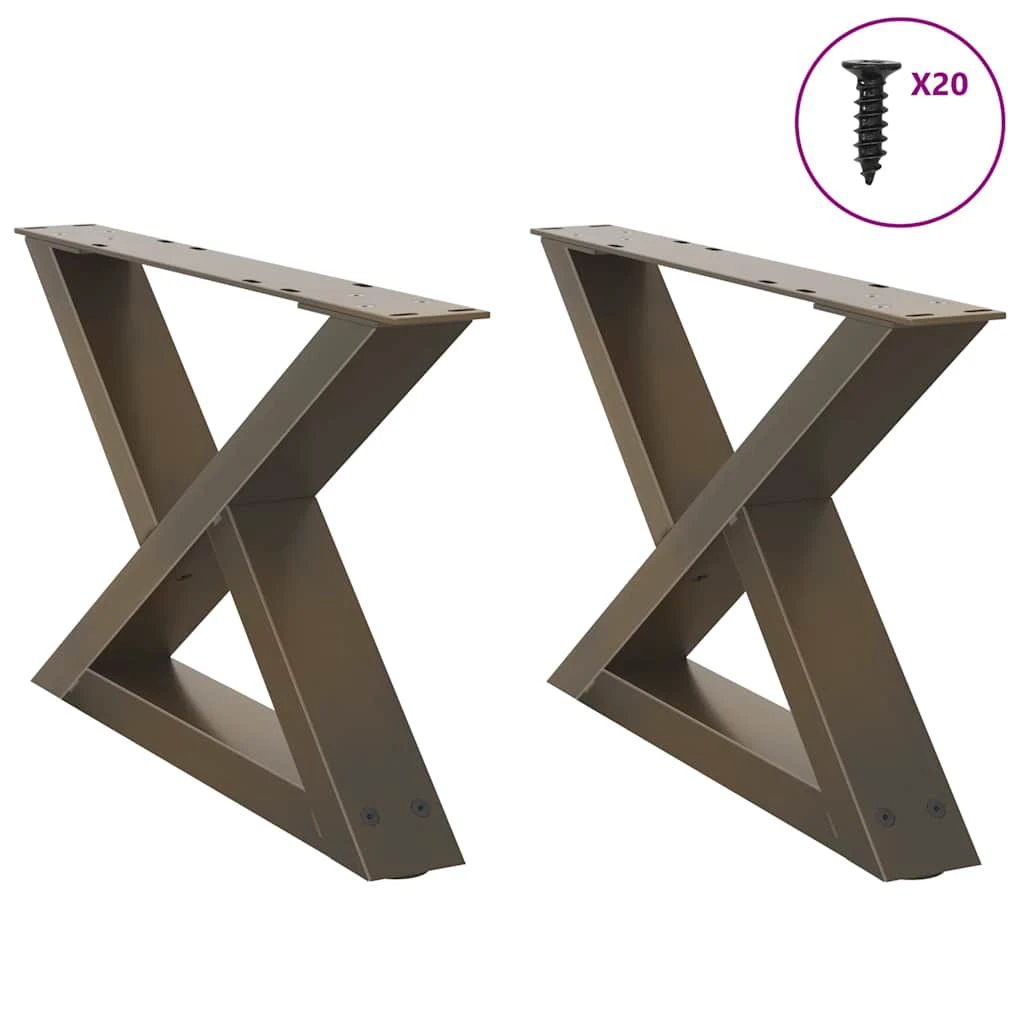vidaXL VidaXL Coffee Table Legs 40x(30-31.3) cm Powder-Coated Steel Black 2-Pcs For DIY Furniture - Coffee Table