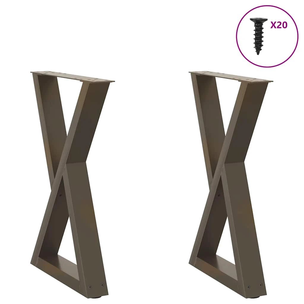 vidaXL VidaXL Coffee Table Legs 40x(30-31.3) cm Powder-Coated Steel Black 2-Pcs For DIY Furniture - Coffee Table