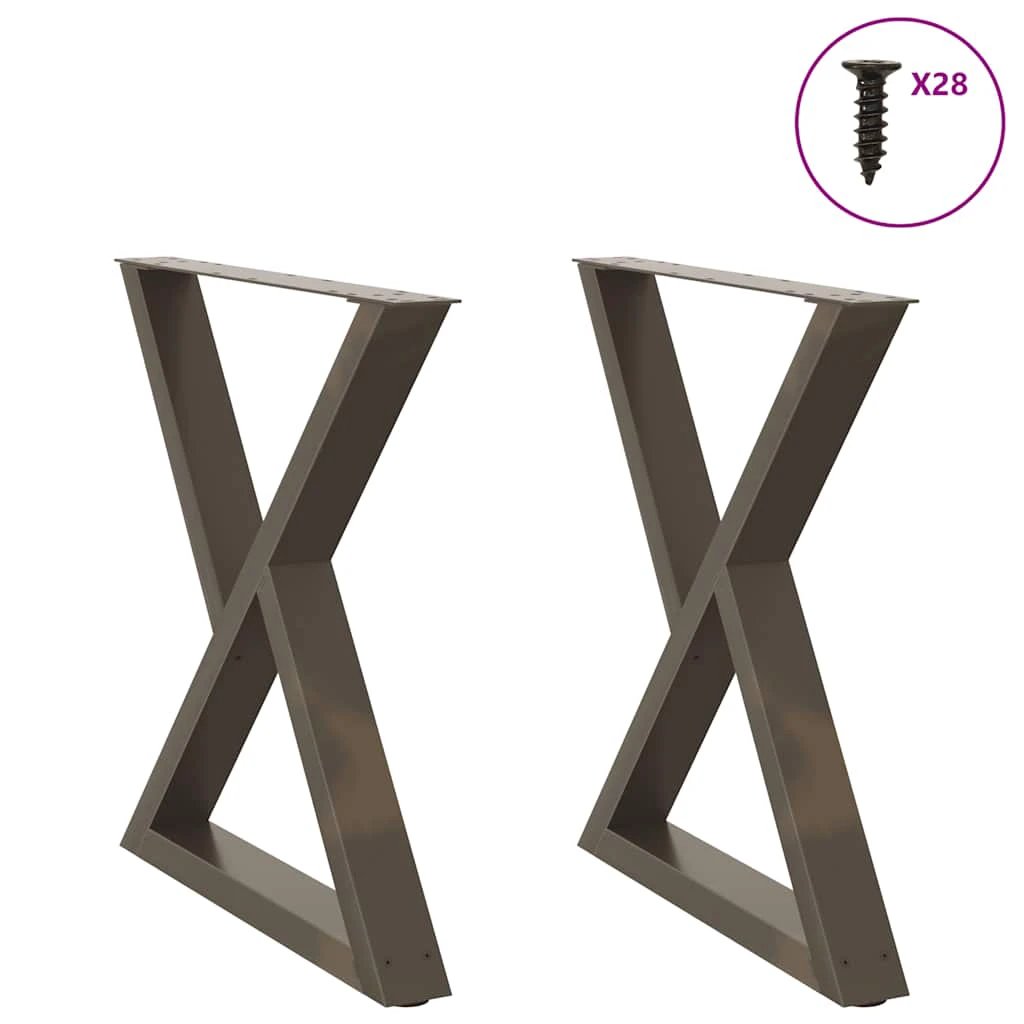 vidaXL VidaXL Coffee Table Legs 40x(30-31.3) cm Powder-Coated Steel Black 2-Pcs For DIY Furniture - Coffee Table