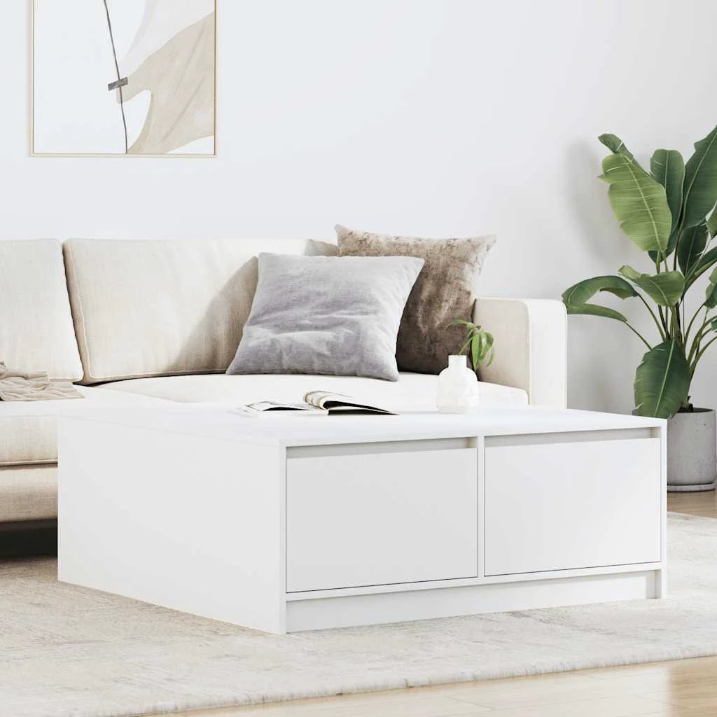 vidaXL VidaXL Coffee Table 100x100x40 cm with Drawers Living Room - Coffee Table