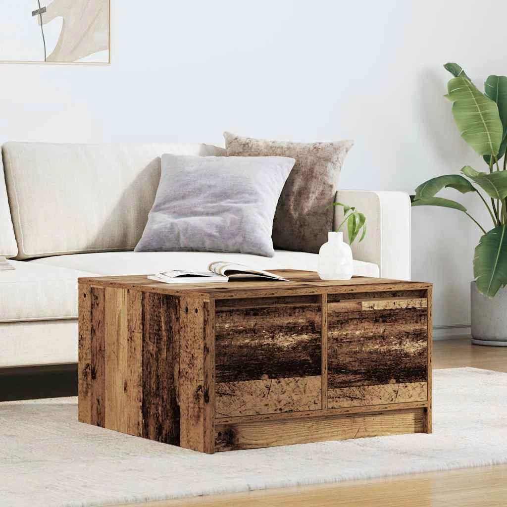 VidaXL Coffee Table 100x100x40 cm with Drawers Living Room by vidaXL